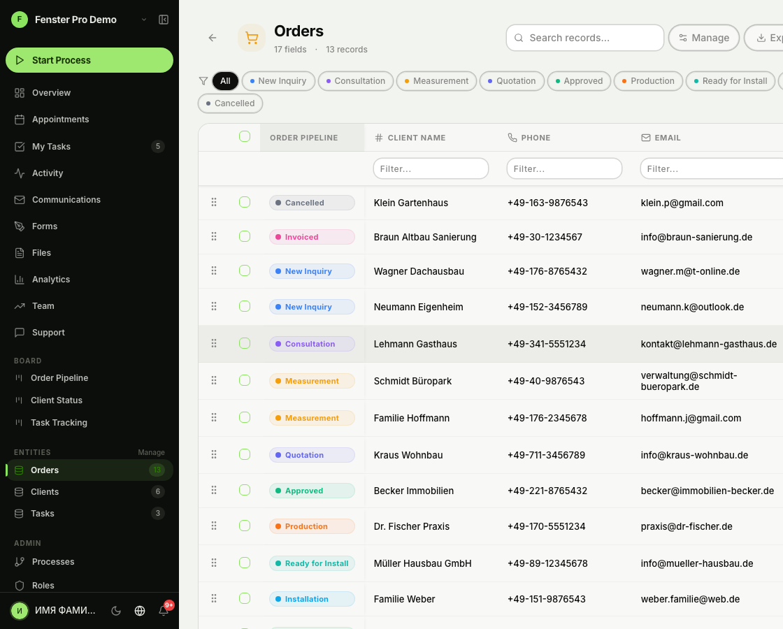 From first call to completed installation